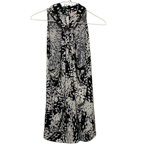 Michael Kors Black & White Patterned Halter/ Tank Top - Picture 1 of 6